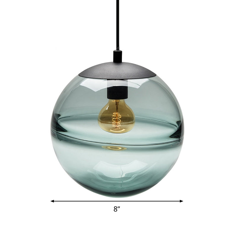 Sphere Pendant Lighting Modernism Blue/Coffee Glass 1 Head 8