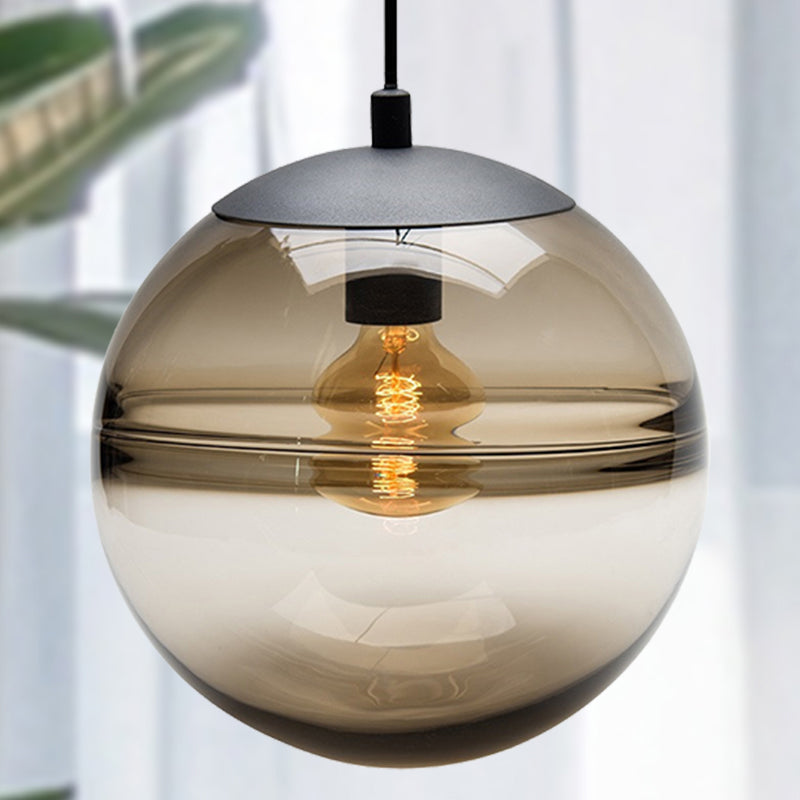 Sphere Pendant Lighting Modernism Blue/Coffee Glass 1 Head 8