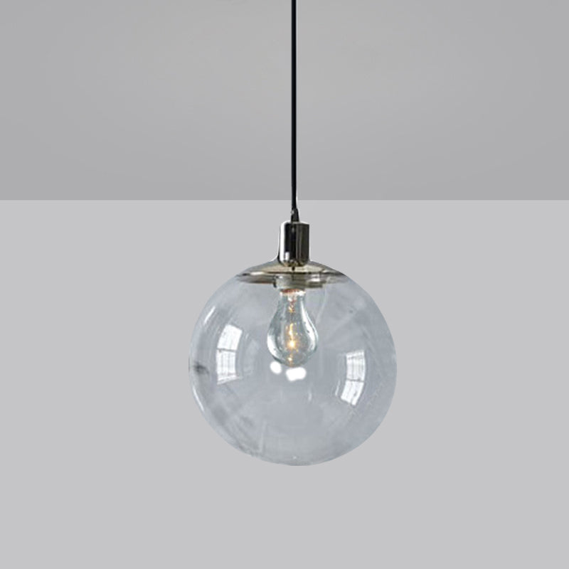 Clear Glass Globe Pendant Ceiling Light Simple Style 8