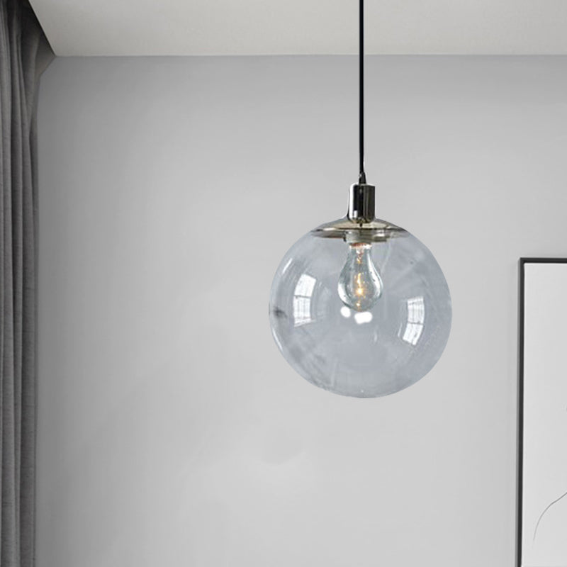 Clear Glass Globe Pendant Ceiling Light Simple Style 8