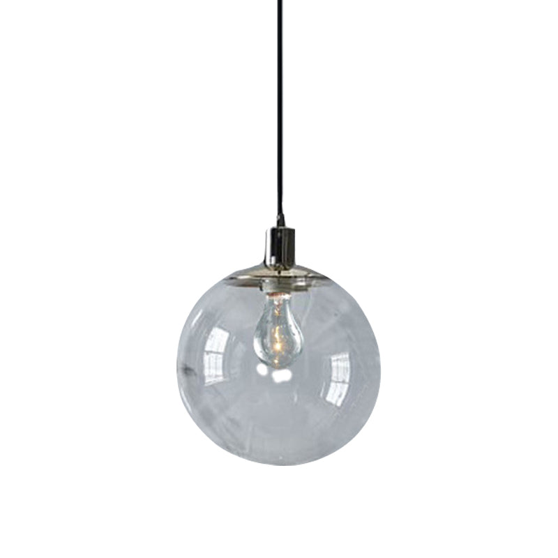 Clear Glass Globe Pendant Ceiling Light Simple Style 8