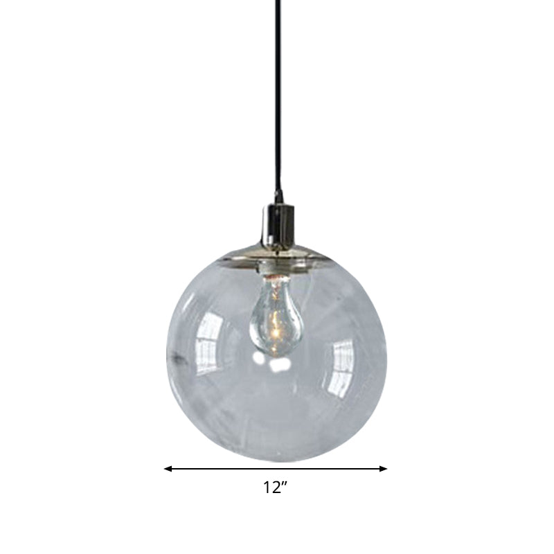 Clear Glass Globe Pendant Ceiling Light Simple Style 8