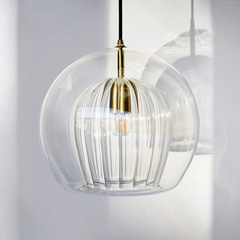 Globe Stairway Pendant Lighting Clear Glass 1 Head Nordic Hanging Lamp Kit, 6