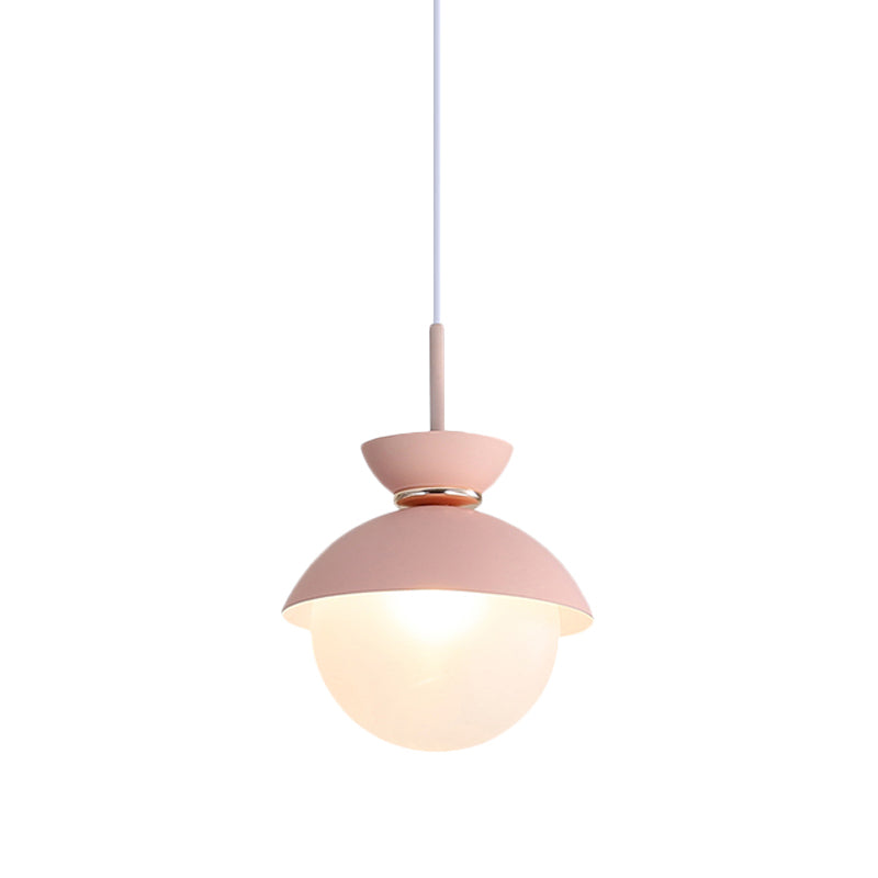 Flared Pendant Lighting Macaron Metal 1 Light Gray/Blue/Pink Hanging Ceiling Light for Dining Room Clearhalo 'Ceiling Lights' 'Modern Pendants' 'Modern' 'Pendant Lights' 'Pendants' Lighting' 290315