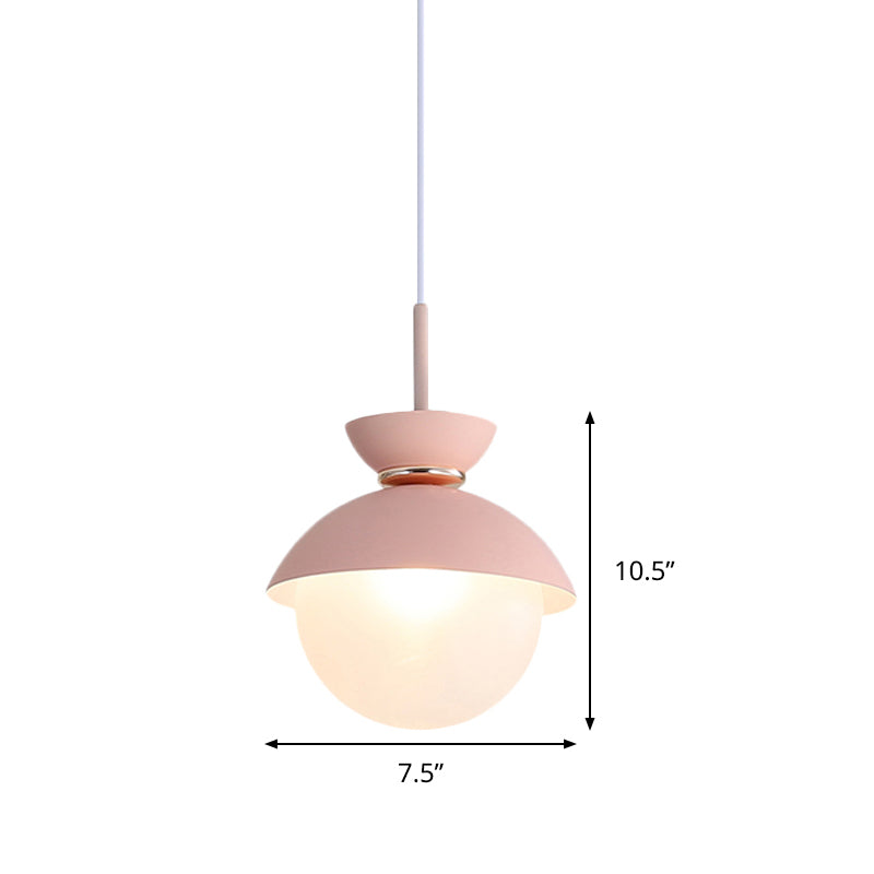 Flared Pendant Lighting Macaron Metal 1 Light Gray/Blue/Pink Hanging Ceiling Light for Dining Room Clearhalo 'Ceiling Lights' 'Modern Pendants' 'Modern' 'Pendant Lights' 'Pendants' Lighting' 290316