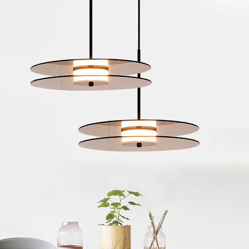 Tan Glass Disc Hanging Light Fixture Nordic 1 Light Pendant Ceiling Light for Dining Room Clearhalo 'Ceiling Lights' 'Glass shade' 'Glass' 'Modern Pendants' 'Modern' 'Pendant Lights' 'Pendants' Lighting' 290614