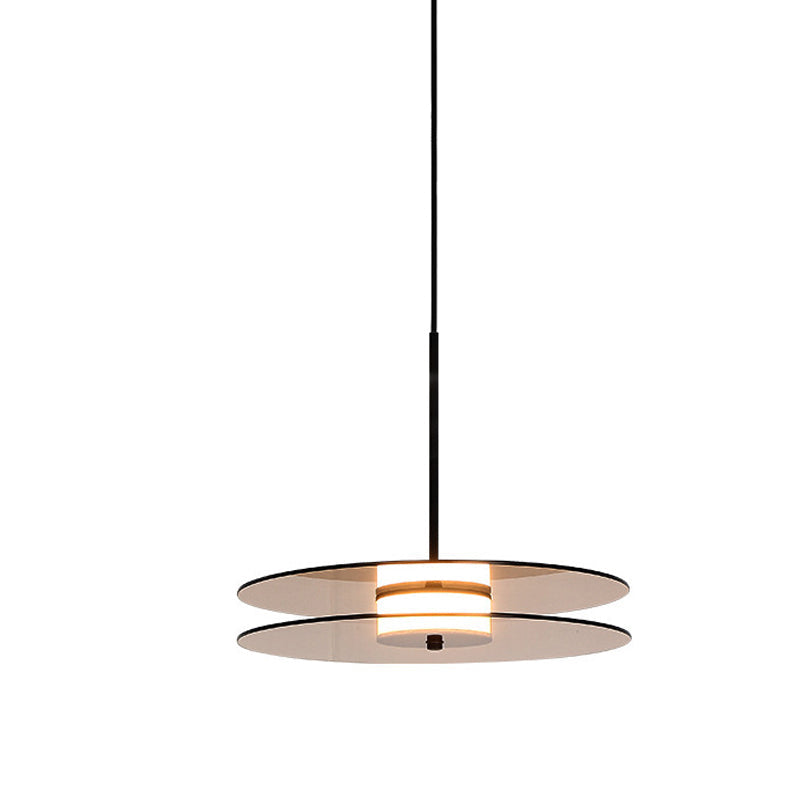 Tan Glass Disc Hanging Light Fixture Nordic 1 Light Pendant Ceiling Light for Dining Room Clearhalo 'Ceiling Lights' 'Glass shade' 'Glass' 'Modern Pendants' 'Modern' 'Pendant Lights' 'Pendants' Lighting' 290617