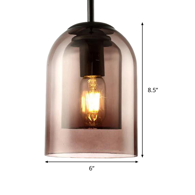 Bell Smoke Gray Glass Pendant Lamp Modern 1 Head Hanging Light Kit for Dining Room Clearhalo 'Ceiling Lights' 'Glass shade' 'Glass' 'Modern Pendants' 'Modern' 'Pendant Lights' 'Pendants' Lighting' 290804