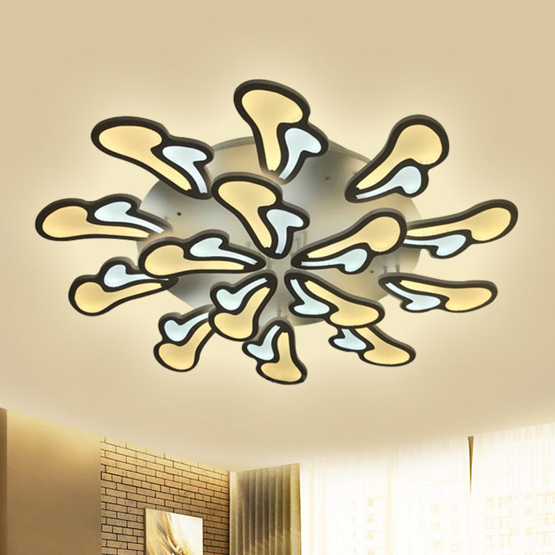 White Flower Ceiling Light Modernism LED Acrylic Semi Flush Mount in Warm/White/Natural Light Clearhalo 'Ceiling Lights' 'Close To Ceiling Lights' 'Close to ceiling' 'Semi-flushmount' Lighting' 291148