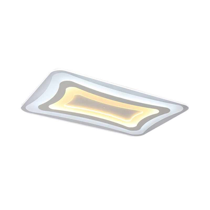 White Thin Rectangular Flush Mount Light Contemporary LED Acrylic Ceiling Light Fixture in Warm/White Light Clearhalo 'Ceiling Lights' 'Close To Ceiling Lights' 'Close to ceiling' 'Flush mount' Lighting' 292354