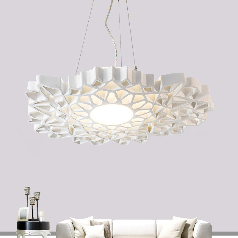 Honeycomb Pendant Light Fixture Contemporary Resin 1 Head White Hanging Ceiling Light Clearhalo 'Ceiling Lights' 'Modern Pendants' 'Modern' 'Pendant Lights' 'Pendants' Lighting' 292652