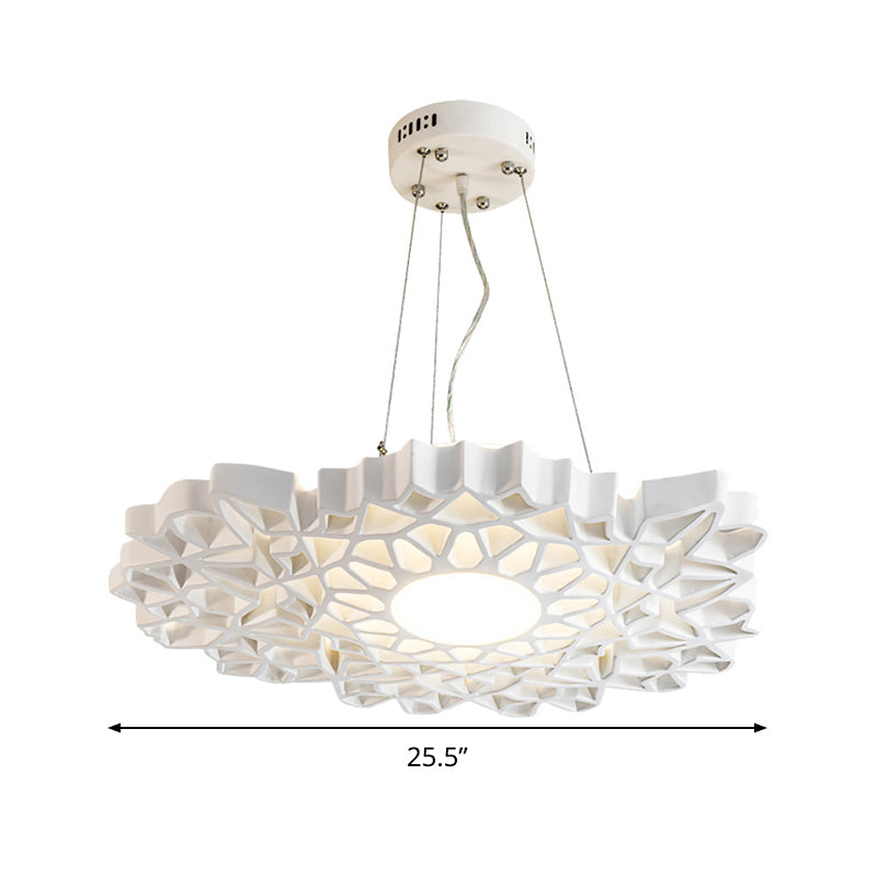 Honeycomb Pendant Light Fixture Contemporary Resin 1 Head White Hanging Ceiling Light Clearhalo 'Ceiling Lights' 'Modern Pendants' 'Modern' 'Pendant Lights' 'Pendants' Lighting' 292655