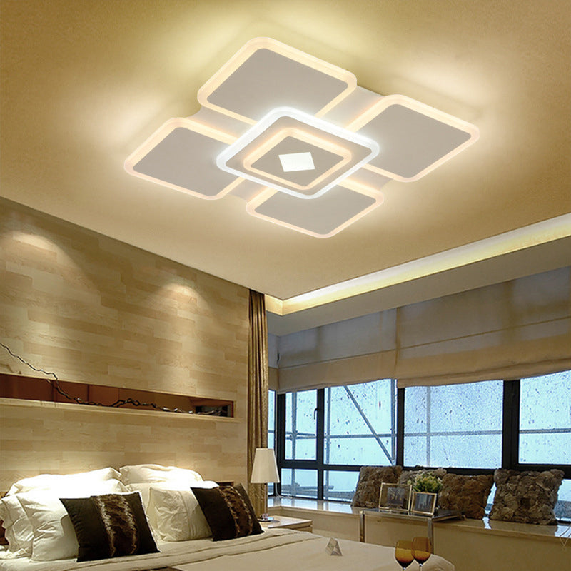 Tier Square Acrylic Flush Lamp Modern Stylish LED White Flush Ceiling Light in Third Gear Clearhalo 'Ceiling Lights' 'Close To Ceiling Lights' 'Close to ceiling' 'Flush mount' Lighting' 294081