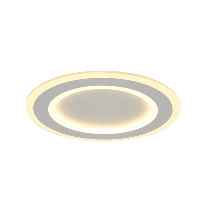 White Halo Ring Flush Mount Lamp Simplicity LED Frosted Acrylic Ceiling Light Fixture in Warm/White Light Clearhalo 'Ceiling Lights' 'Close To Ceiling Lights' 'Close to ceiling' 'Flush mount' Lighting' 294088