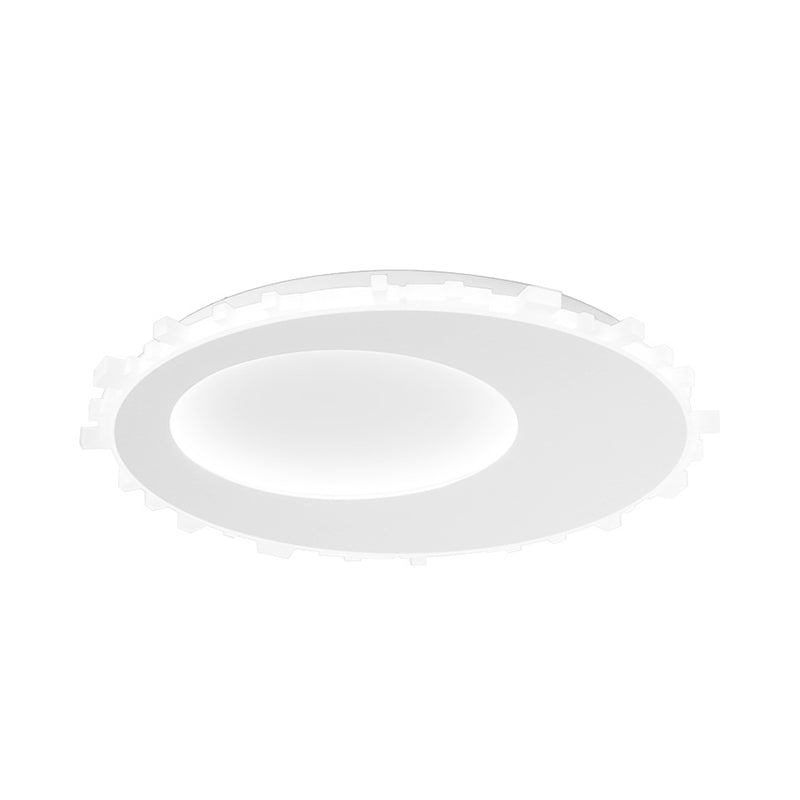 White Circle Flush Mount Light Minimalist Acrylic LED Ceiling Light Fixture in Warm Light/Remote Control Stepless Dimming, 16