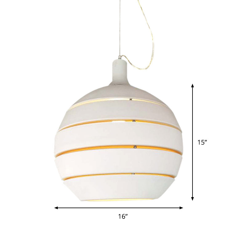 White Globe Drop Pendant Contemporary 1 Light Metal Suspension Lamp for Dining Room Clearhalo 'Ceiling Lights' 'Modern Pendants' 'Modern' 'Pendant Lights' 'Pendants' Lighting' 296168