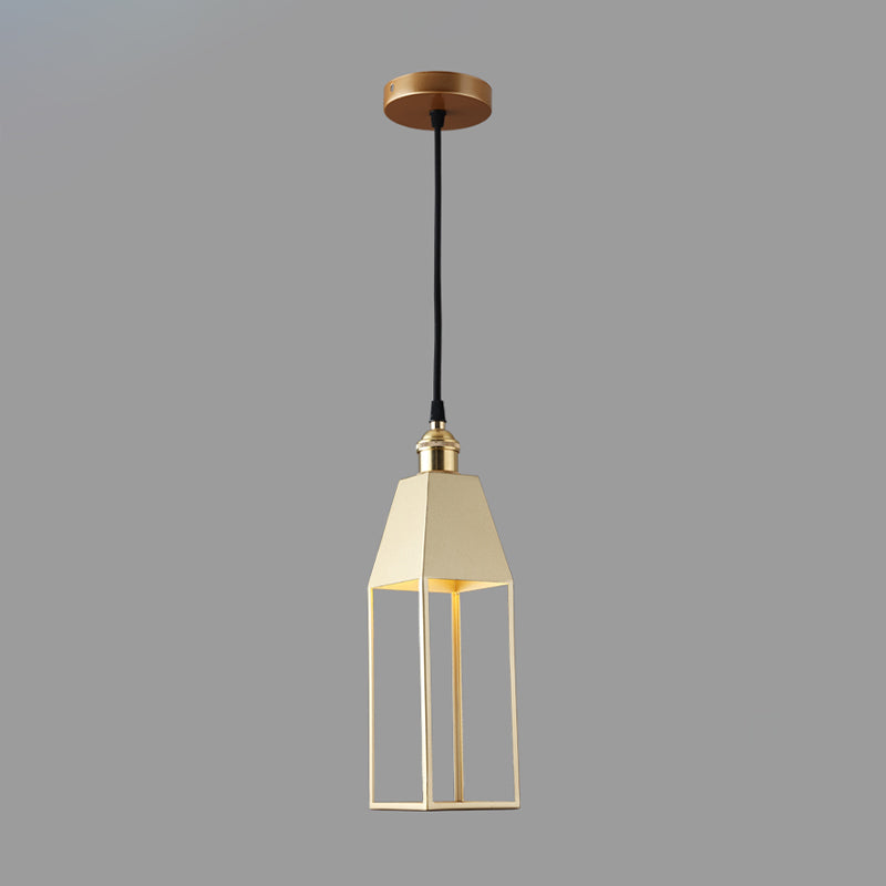 House Shaped Dining Room Pendant Lighting Metal 1 Light Hanging Light Fixture in Orange/Green/Gold Clearhalo 'Ceiling Lights' 'Modern Pendants' 'Modern' 'Pendant Lights' 'Pendants' Lighting' 296211