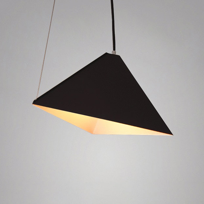 Metal Geometric Pendant Light Fixture Modern Style 1 Light Black Suspension Lamp for Living Room Clearhalo 'Ceiling Lights' 'Modern Pendants' 'Modern' 'Pendant Lights' 'Pendants' Lighting' 296245