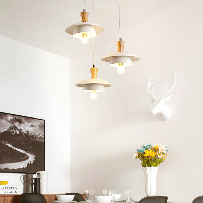 Metal Domed Suspension Lamp Modern Style 1 Light White Ceiling Pendant Light for Dining Room Clearhalo 'Ceiling Lights' 'Modern Pendants' 'Modern' 'Pendant Lights' 'Pendants' Lighting' 296832