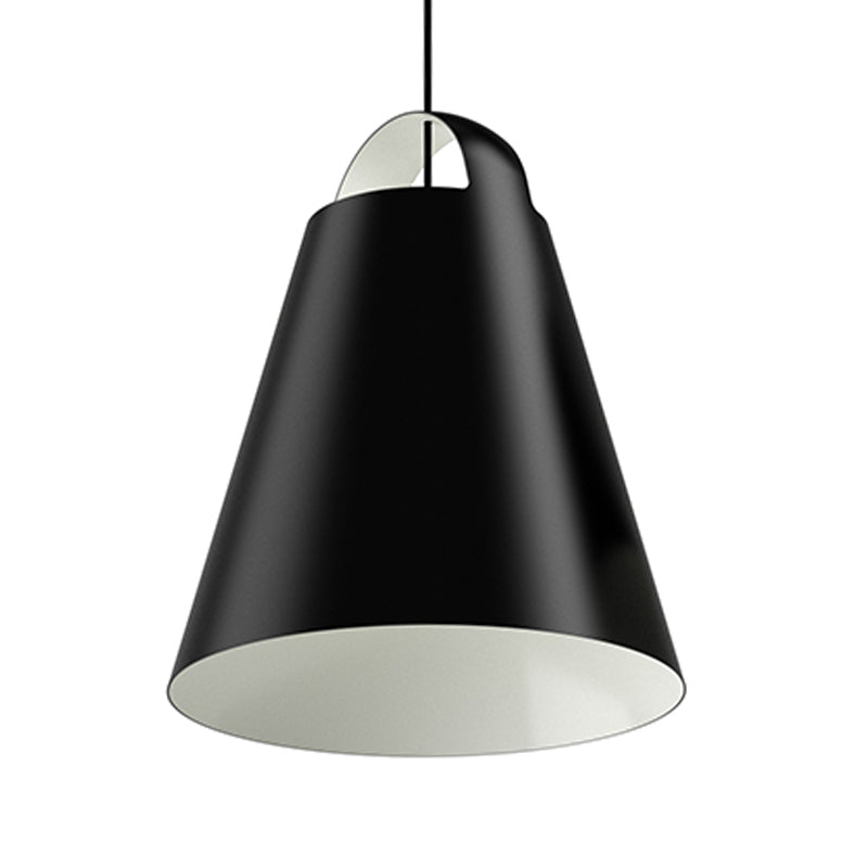 Modernist 1 Head Ceiling Light Black/White Trumpet Suspended Lighting Fixture with Metal Shade Clearhalo 'Ceiling Lights' 'Modern Pendants' 'Modern' 'Pendant Lights' 'Pendants' Lighting' 296846