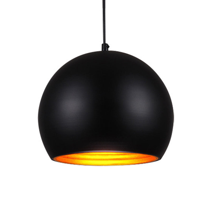 Globe Down Lighting Modernist Metal 1 Head Black/ White Ceiling Suspension Lamp, 10