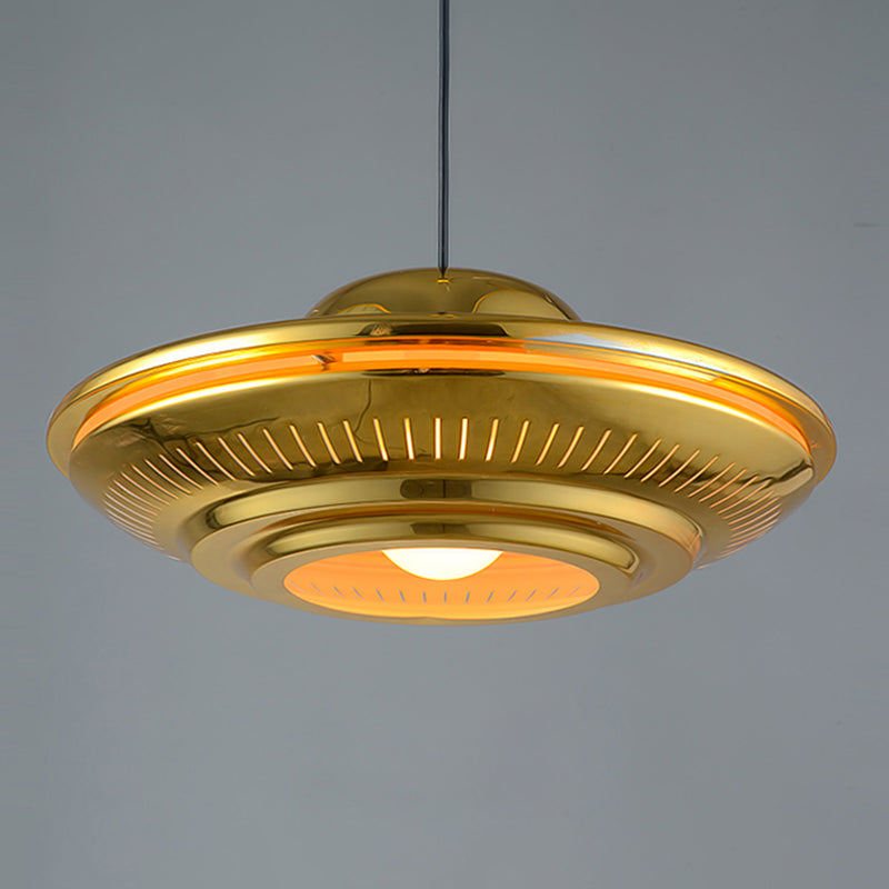 Modern Saucer Pendant Lighting Fixture Metal 16