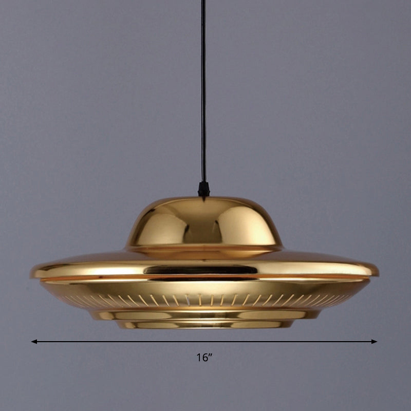 Modern Saucer Pendant Lighting Fixture Metal 16