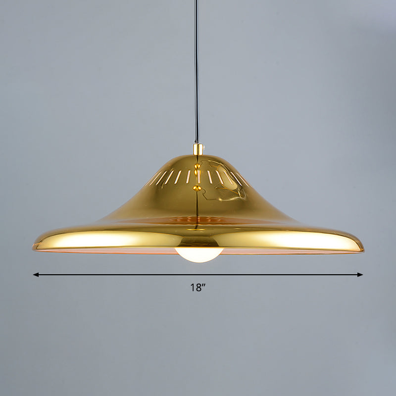 Modern Saucer Pendant Lighting Fixture Metal 16