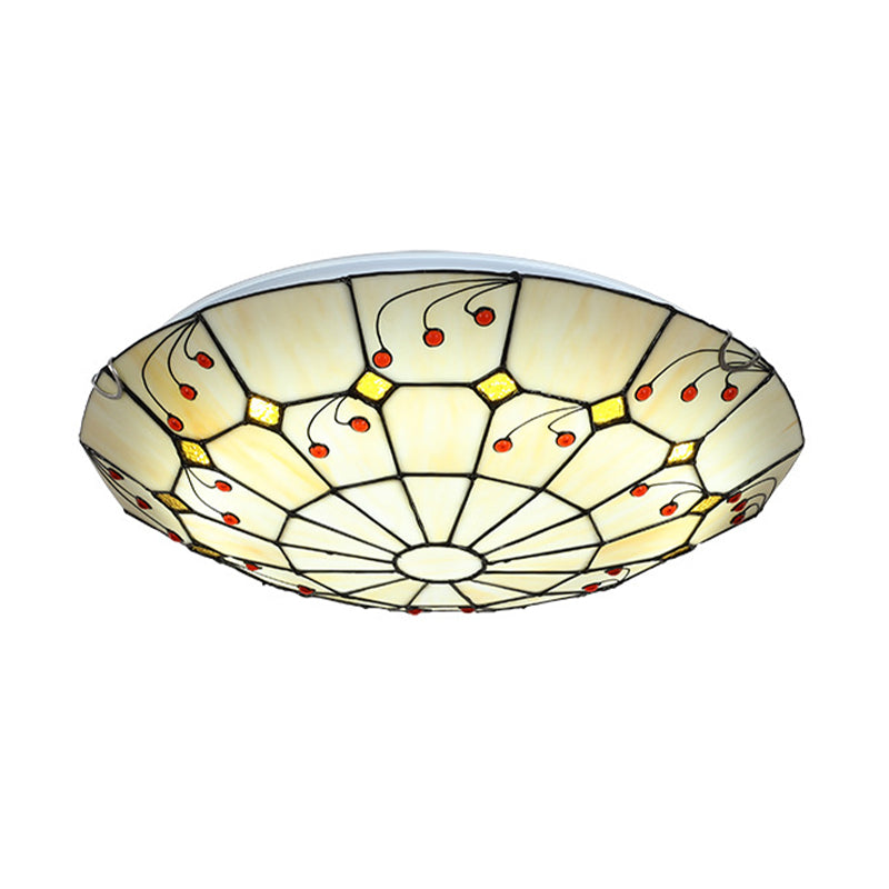 Tiffany Bowl Flush Light Fixture 12