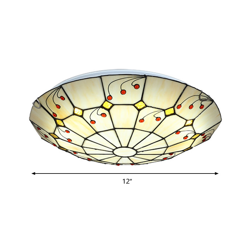 Tiffany Bowl Flush Light Fixture 12