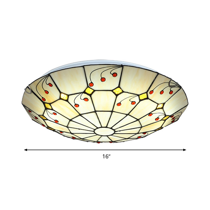 Tiffany Bowl Flush Light Fixture 12