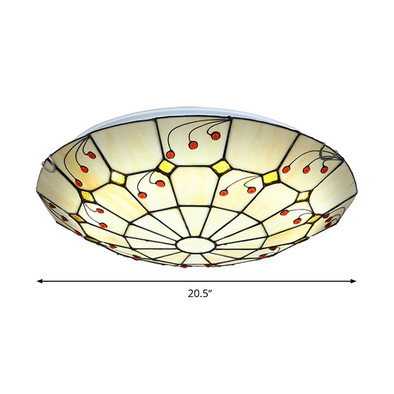 Tiffany Bowl Flush Light Fixture 12