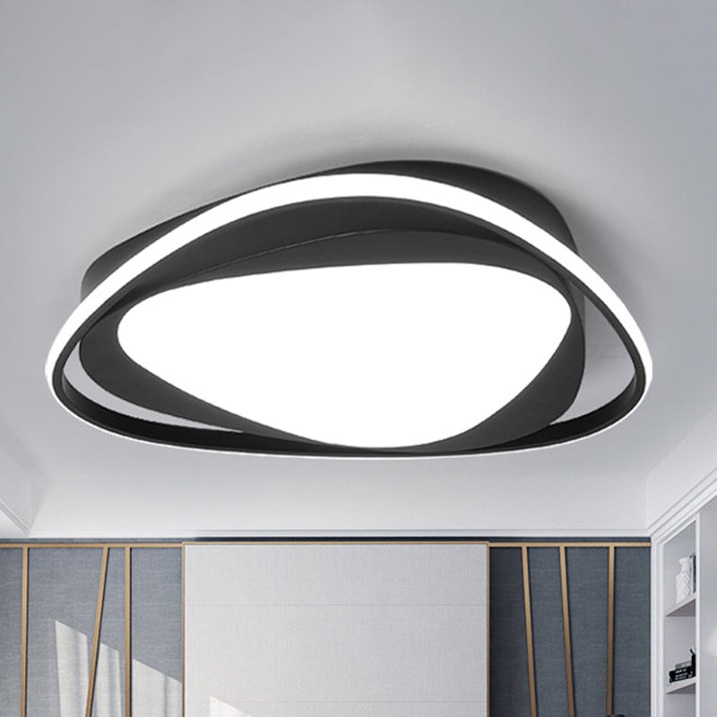 Triangle Metal Ceiling Light Fixture Contemporary Black 16.5