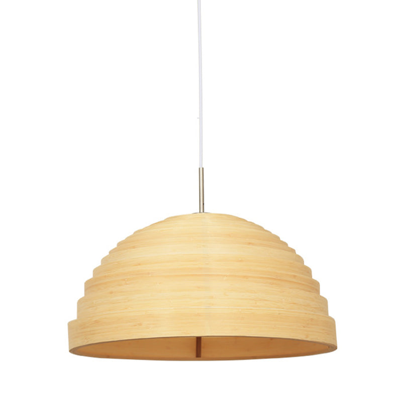 Domed Ceiling Pendant Light Modern 1 Light Beige Down Lighting for Dining Room Clearhalo 'Ceiling Lights' 'Pendant Lights' 'Pendants' Lighting' 297901