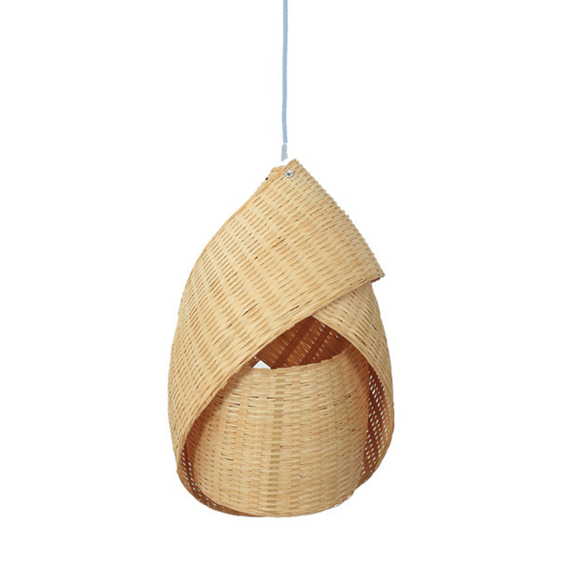 Twist Bamboo Hanging Light Modern 8.5