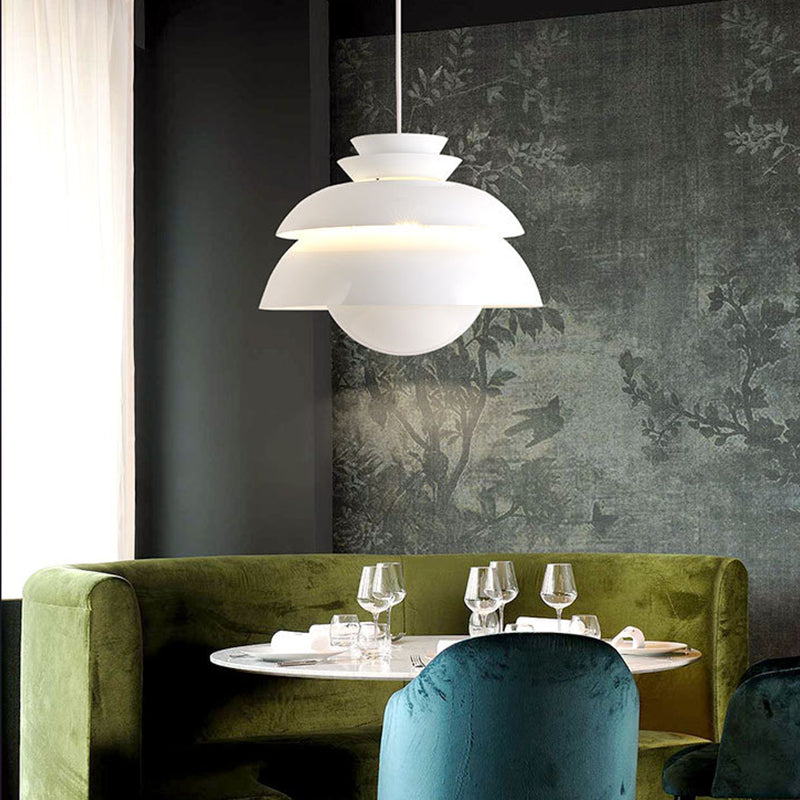 Wide Flare Hanging Lighting Modern Metal 1 Bulb White Ceiling Pendant Light for Dining Room White Clearhalo 'Ceiling Lights' 'Modern Pendants' 'Modern' 'Pendant Lights' 'Pendants' Lighting' 298169