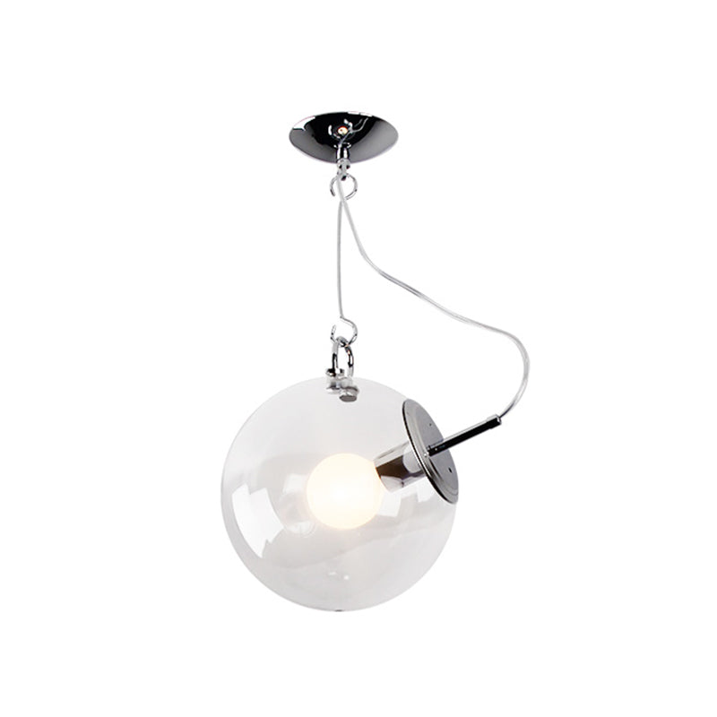 Ball Ceiling Lighting Contemporary Clear Glass 1 Bulb Hanging Pendant Light, 10