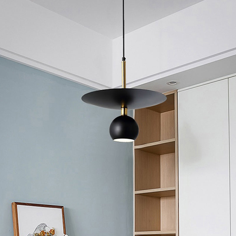 Metal Globe Hanging Light Fixture Minimalist 1 Light Black Suspension Lamp for Dining Room Clearhalo 'Ceiling Lights' 'Modern Pendants' 'Modern' 'Pendant Lights' 'Pendants' Lighting' 313181