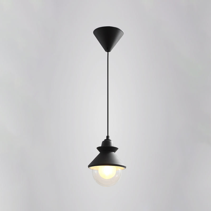 Black Cone Pendant Lighting Contemporary 1 Light Metal Hanging Light Kit with Clear Glass Shade Clearhalo 'Ceiling Lights' 'Modern Pendants' 'Modern' 'Pendant Lights' 'Pendants' Lighting' 313186