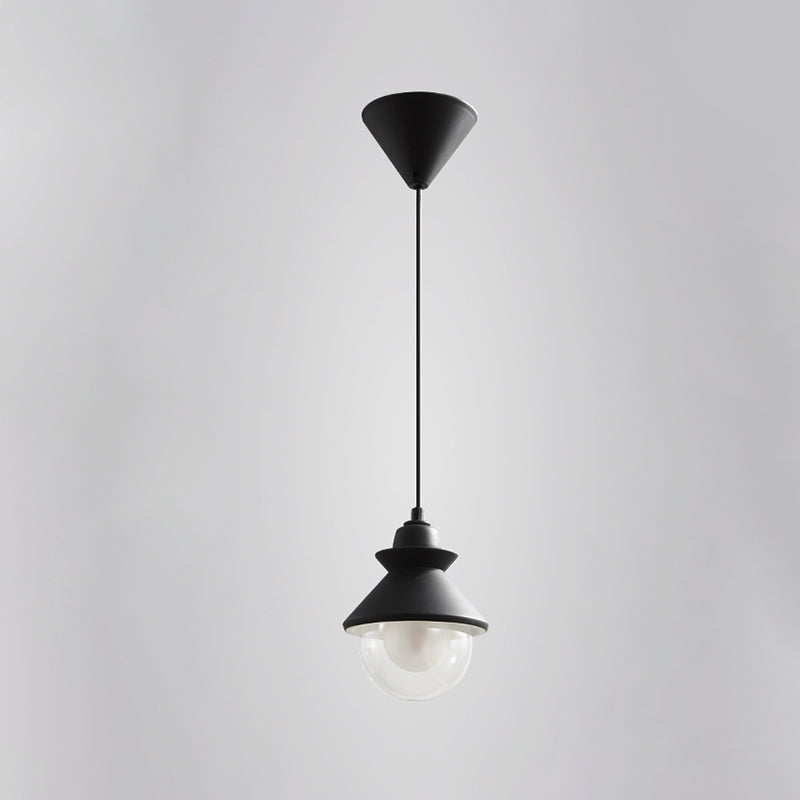 Black Cone Pendant Lighting Contemporary 1 Light Metal Hanging Light Kit with Clear Glass Shade Clearhalo 'Ceiling Lights' 'Modern Pendants' 'Modern' 'Pendant Lights' 'Pendants' Lighting' 313187