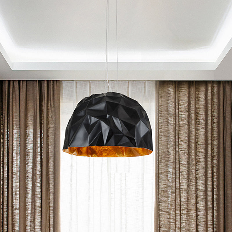 Contemporary Domed Metal Hanging Ceiling Light 1 Light Suspension Pendant in Black/White Black Clearhalo 'Ceiling Lights' 'Modern Pendants' 'Modern' 'Pendant Lights' 'Pendants' Lighting' 313195