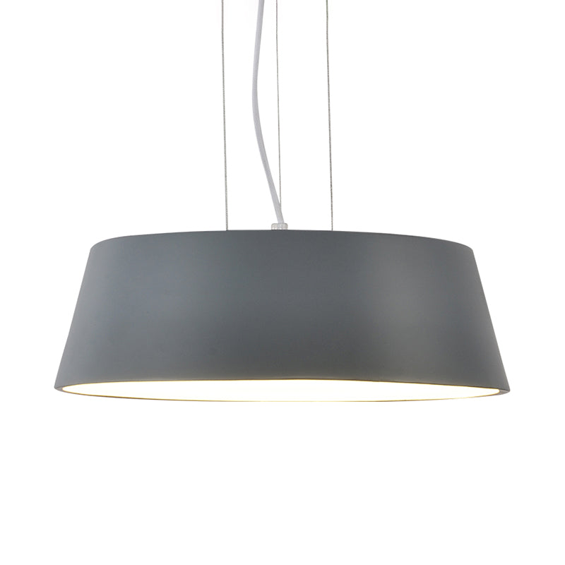 1 Light Kitchen Hanging Light Minimalist Grey Suspension Lamp with Drum Metal Shade Clearhalo 'Ceiling Lights' 'Modern Pendants' 'Modern' 'Pendant Lights' 'Pendants' Lighting' 313200