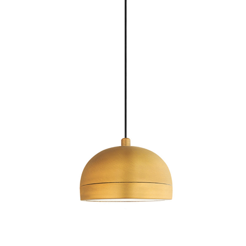 Domed Shape Bedside Hanging Lamp Kit Metal 1 Head Contemporary Pendant Lighting in Brass Clearhalo 'Ceiling Lights' 'Modern Pendants' 'Modern' 'Pendant Lights' 'Pendants' Lighting' 313208