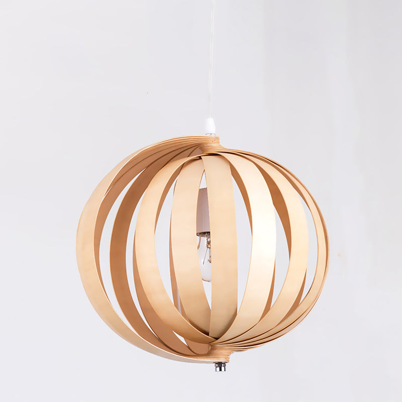 Globe Hanging Lighting Japanese Wood 14