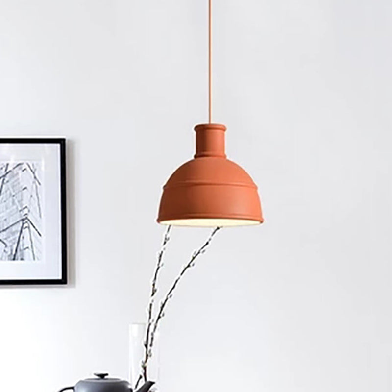 Urn Pendant Light Modernism Metal 1 Head Red Ceiling Suspension Lamp for Dining Room Clearhalo 'Ceiling Lights' 'Modern Pendants' 'Modern' 'Pendant Lights' 'Pendants' Lighting' 313768