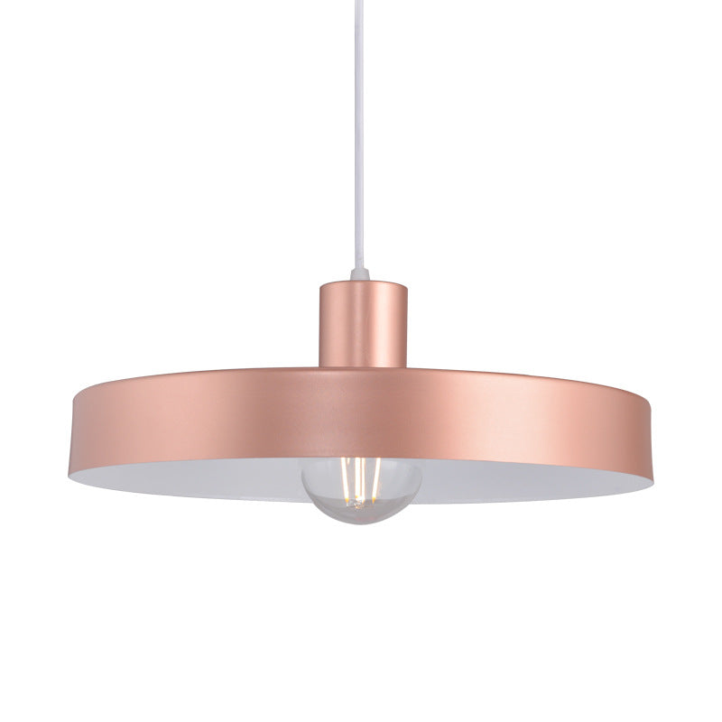 Pink Circle Down Lighting Contemporary 1 Head Metal Hanging Pendant Light for Living Room Clearhalo 'Ceiling Lights' 'Modern Pendants' 'Modern' 'Pendant Lights' 'Pendants' Lighting' 313772