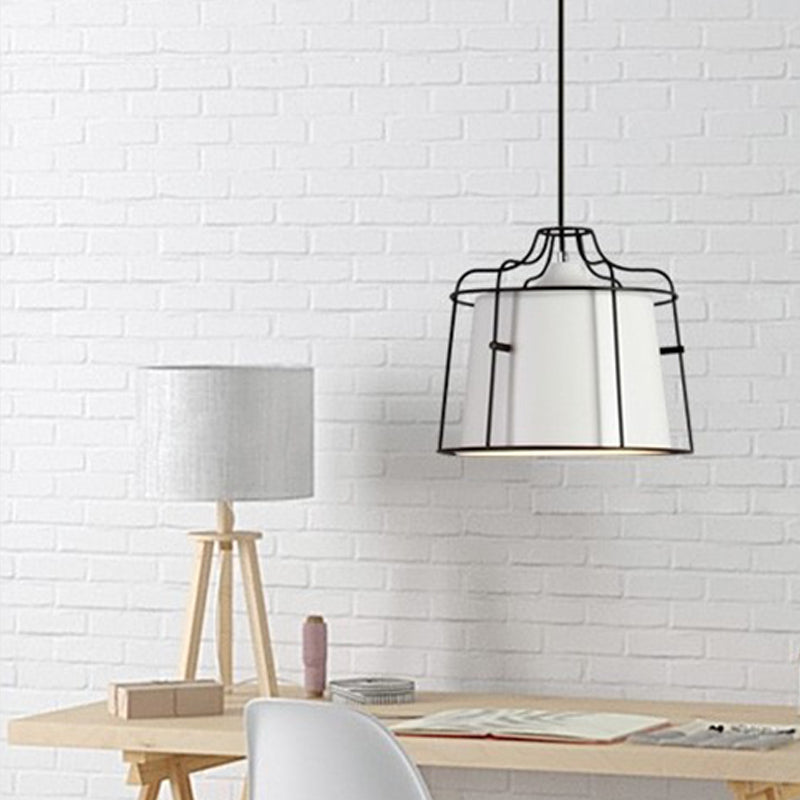 Macaron 1 Head Ceiling Lamp White/Yellow/Blue Bell Hanging Light Fixture with Metal Shade for Dining Room White Clearhalo 'Ceiling Lights' 'Modern Pendants' 'Modern' 'Pendant Lights' 'Pendants' Lighting' 313842