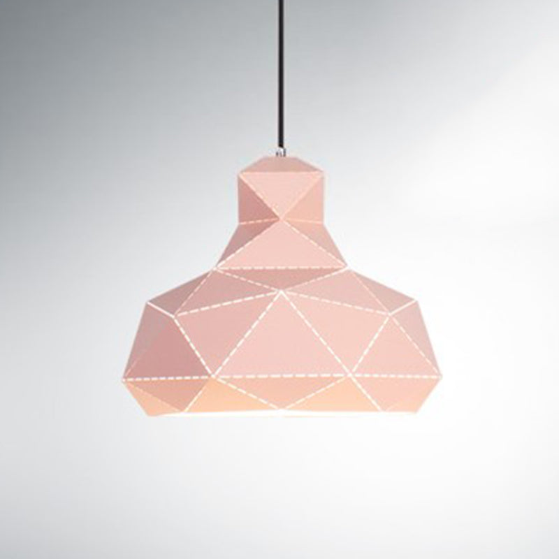 Hat Ceiling Lighting Contemporary Metal 1 Head White/Pink/Blue Suspension Pendant Light, 12