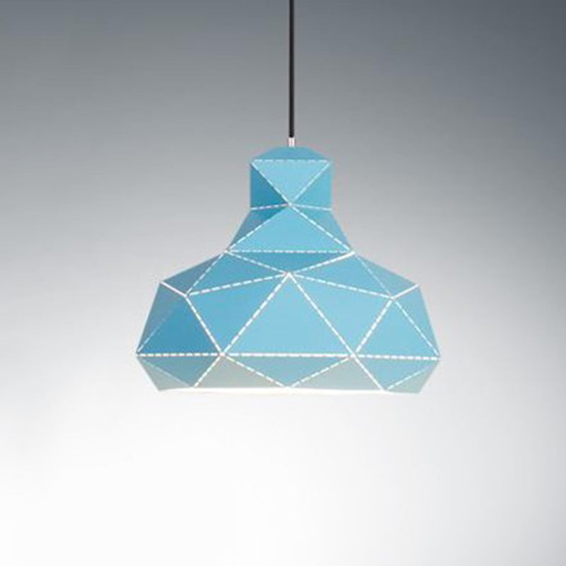 Hat Ceiling Lighting Contemporary Metal 1 Head White/Pink/Blue Suspension Pendant Light, 12