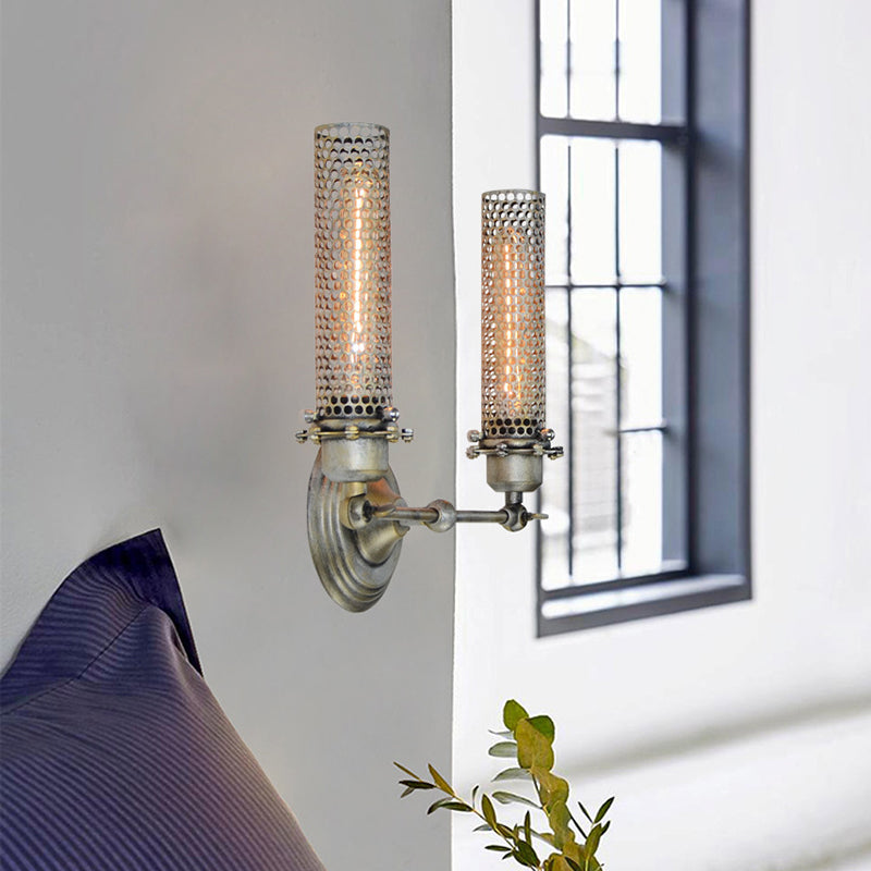 1/2 Lights Indoor Sconce Light Fixture Industrial Bronze Wall Lamp with Tube Metal Shade 2.0 Bronze Clearhalo 'Art deco wall lights' 'Cast Iron' 'Glass' 'Industrial wall lights' 'Industrial' 'Middle century wall lights' 'Modern' 'Rustic wall lights' 'Tiffany' 'Traditional wall lights' 'Wall Lamps & Sconces' 'Wall Lights' Lighting' 314688